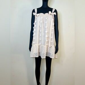 NWOT🌹Vici Cream Dress with Pom-Pom Details